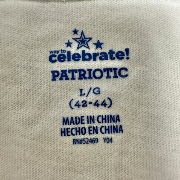 Way To Celebrate! Patriotic T-Shirt L White "True To The Red White And Blue" - Picture 5 of 9